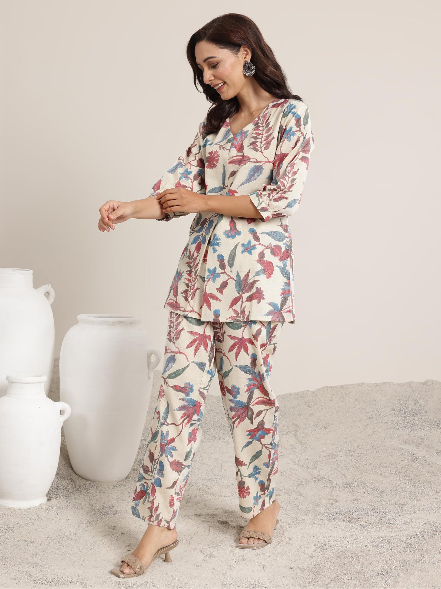 Libas Womens Printed Cotton Co-Ord Set For Women