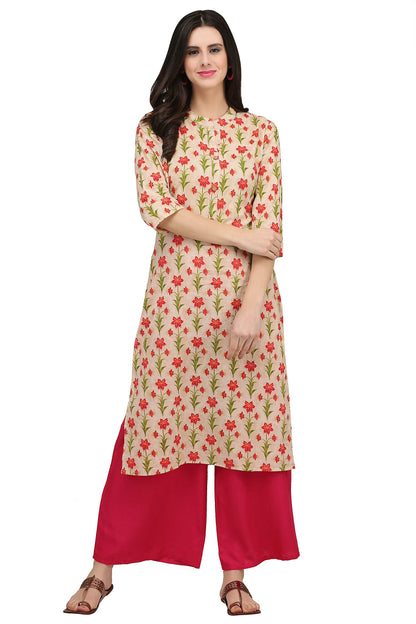GoSriKi Women's Cotton Straight Fit Kurta