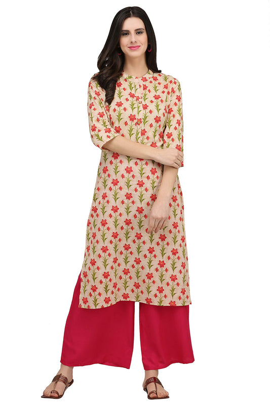 GoSriKi Women's Cotton Straight Fit Kurta