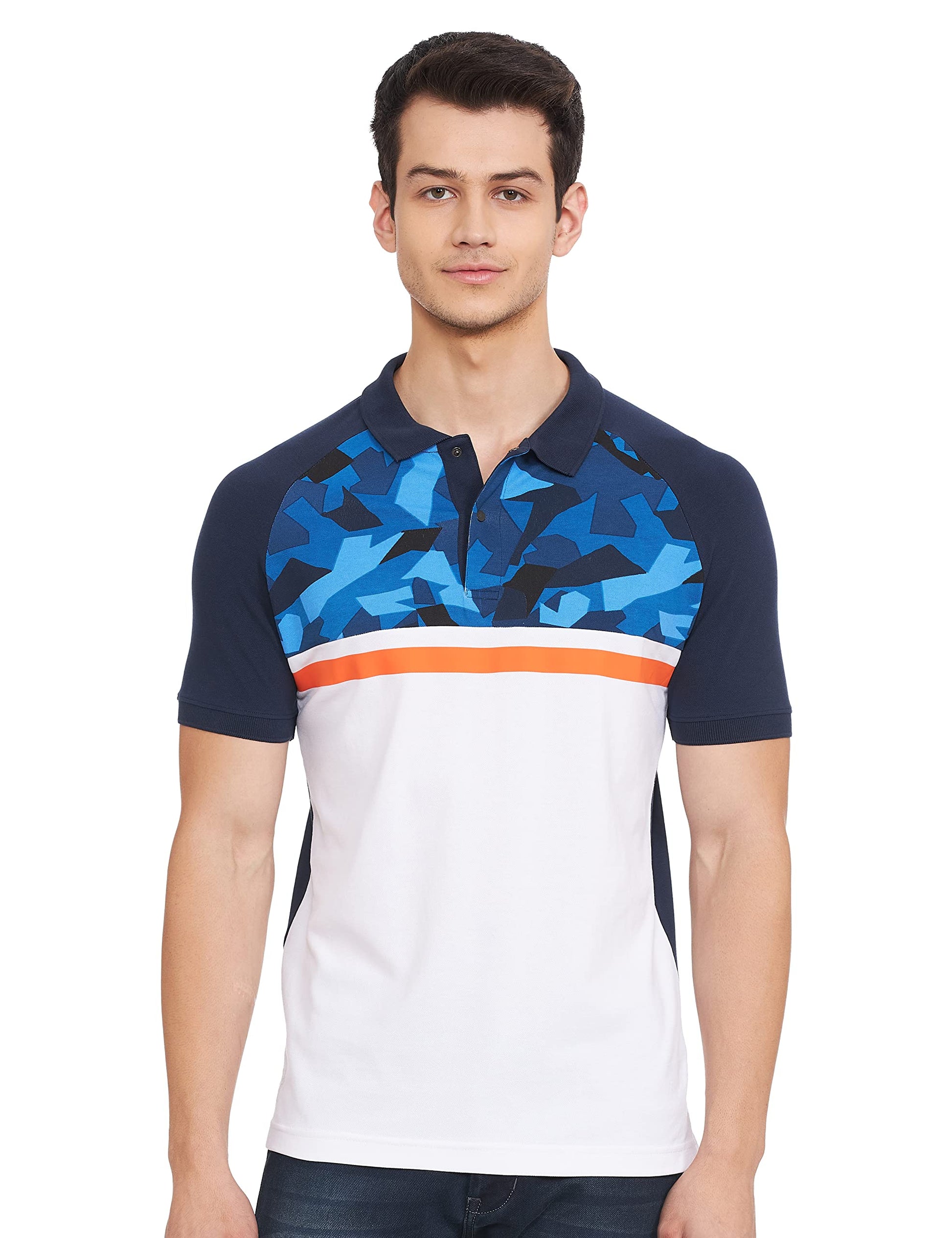 Pepe Jeans MenS Regular Fit Colour Block T-Shirts White