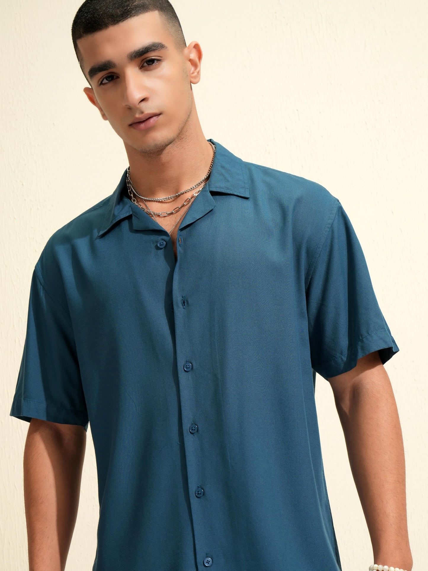 KETCH Men Relaxed Fit Half Sleeve Shirt KHSH001819 Blue L