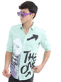 Ketch Mens Mint Green Slim Fit Shirt