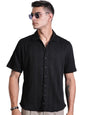 Thomas Scott Mens Solid Oversized Fit Shirt (TS1691_Black