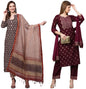 ANNI DESIGNER Cotton Blend Women Kurta With Pant & Dupatta Pack Of 2