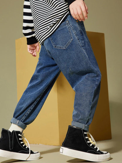 Kotty Boys Regular Fit Cotton Lycra Blend Distress Jeans