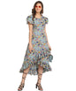 Oomph! Dress For Women Stylish| Summer Vacation Style |Floral Print Wrap Maxi |Lightweight Flared Maxi Dress For Casual & Holida