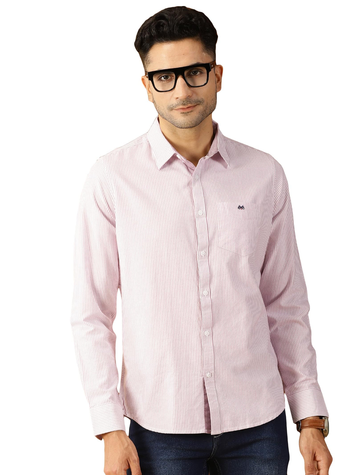 Thomas Scott Mens Slim Fit Casual Shirt Purple