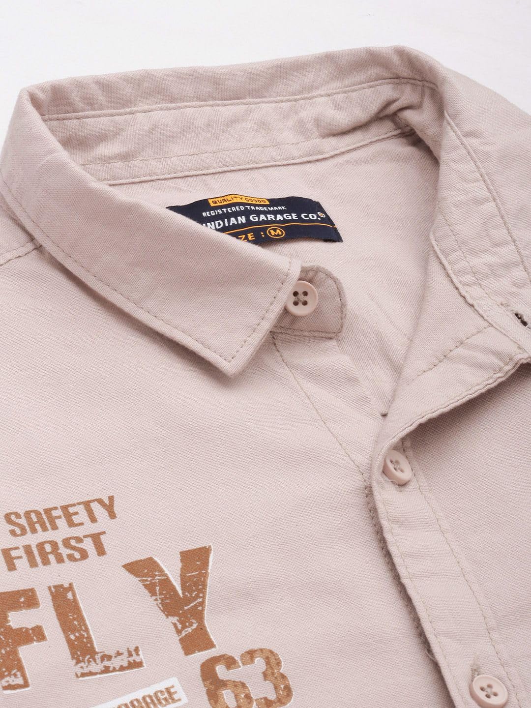 The Indian Garage Co Men Pink Placement Printed Slim Fit Cotton Casual Shirt