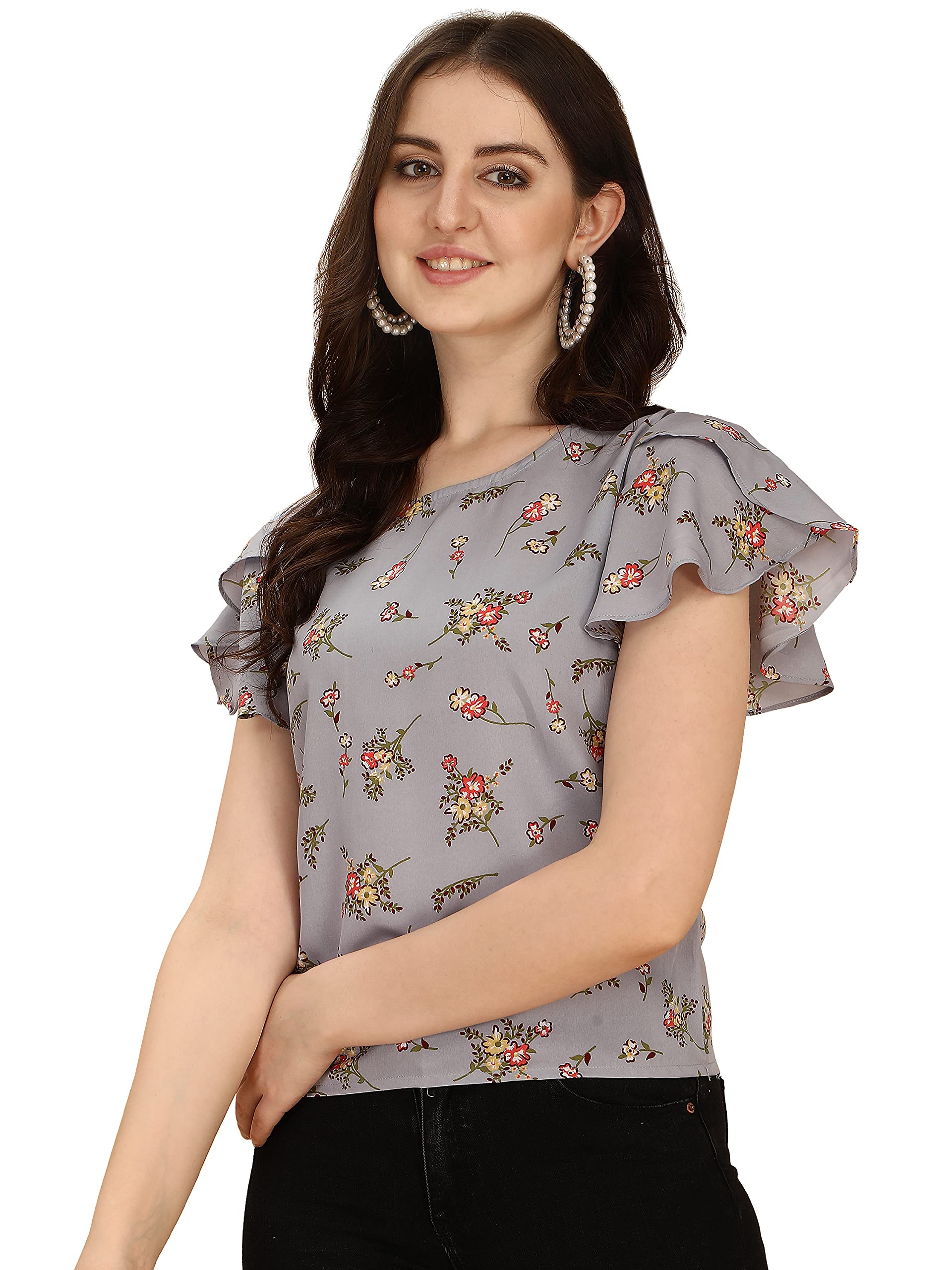 OOMPH! Off Shoulder Tops for Women, Grey - mt358