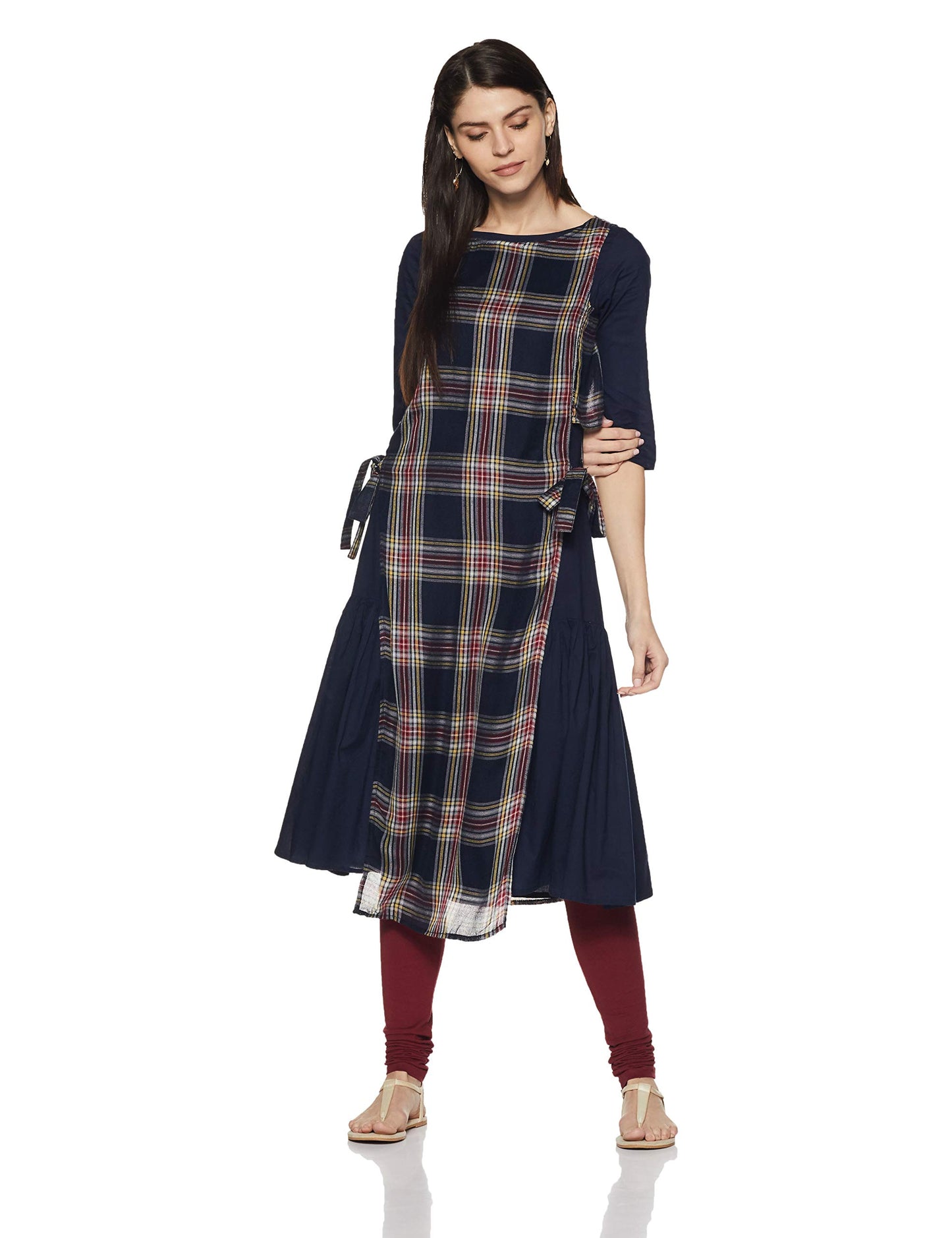 Aurelia Women's Rayon Pleated Kurta