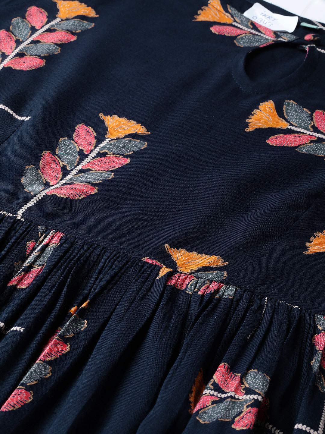 Idalia Navy Blue Printed Cold Shoulder Dress