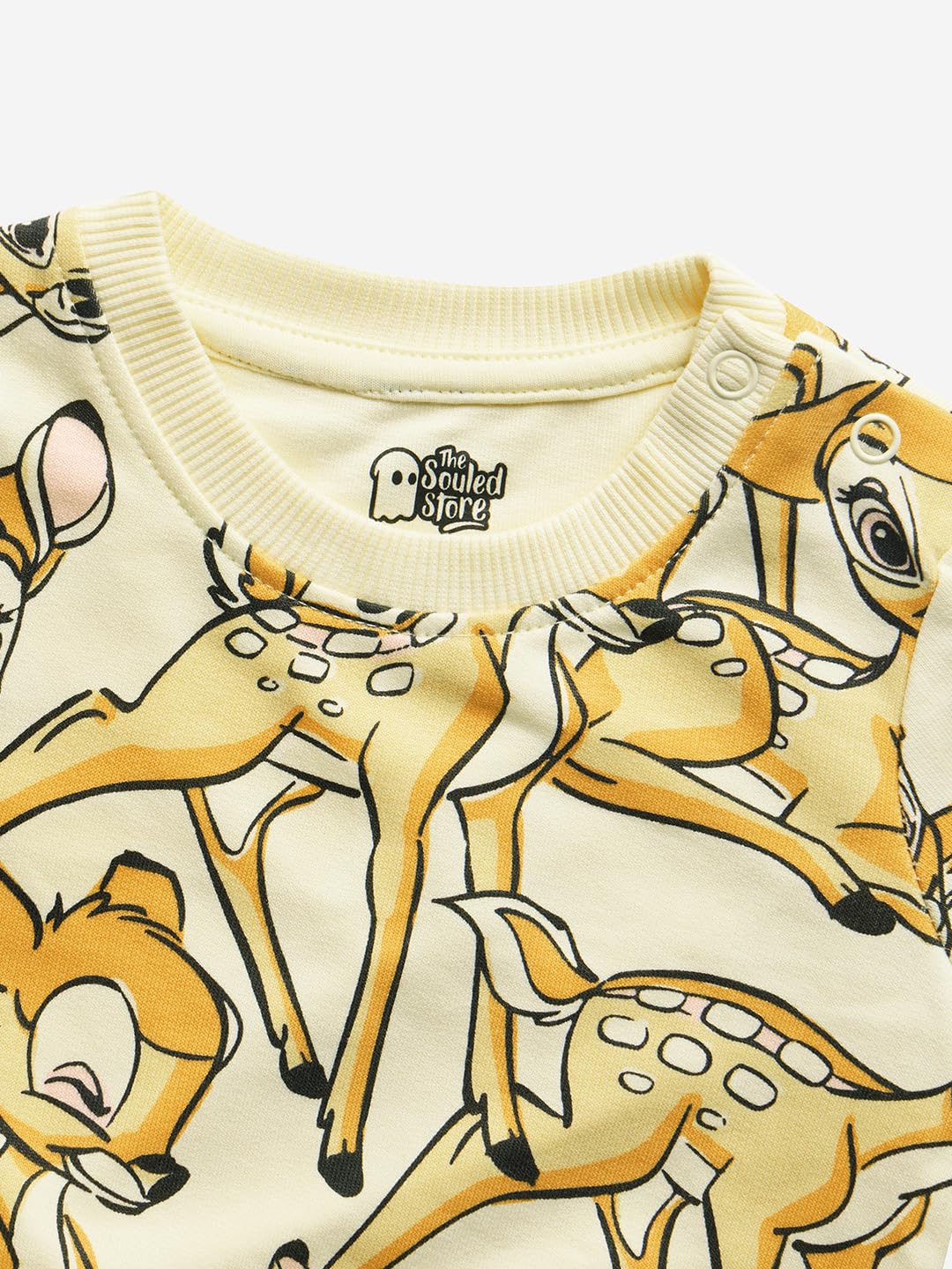 The Souled Store Official Girls Disney: Cute Bambi Cotton Sweatshirts Brown Soft and Lightweight Womens Sweatshirts Ladies Fem