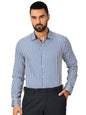 Thomas Scott 100% Cotton Strpes Slim Fit Formal Shirts for Mens Blue
