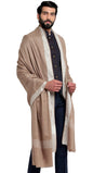 Weavers Villa MenS Woven Border Pure Wool Lohi/Woollen Shawl, 125Cm X 250Cm