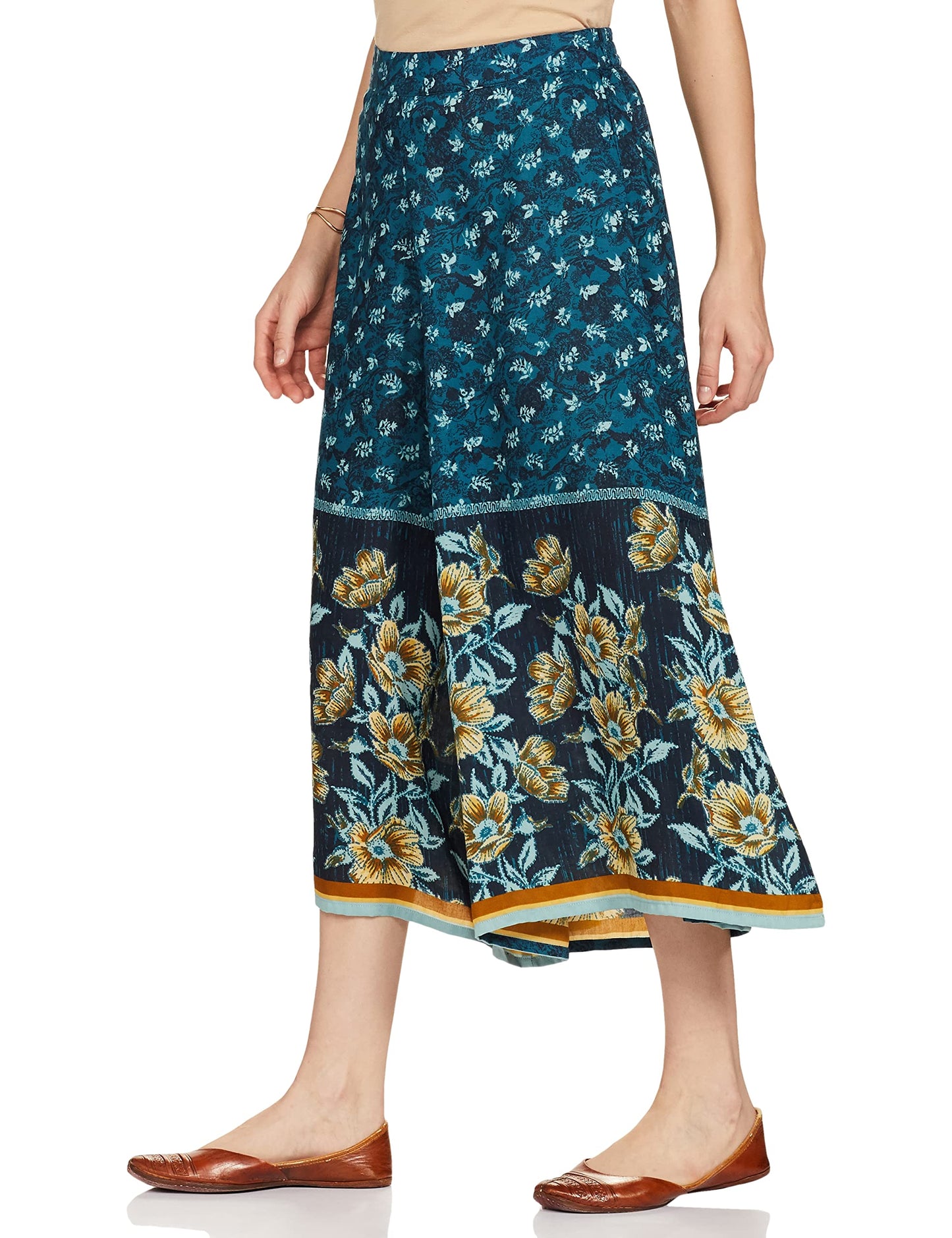 Aurelia Printed Strechable Culotte For Women | Calf Length Culotte For Women