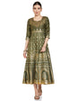 Aurelia WomenS Polyester Green Floral Printed Dress Midi (22Fea13206-504221 Xl)