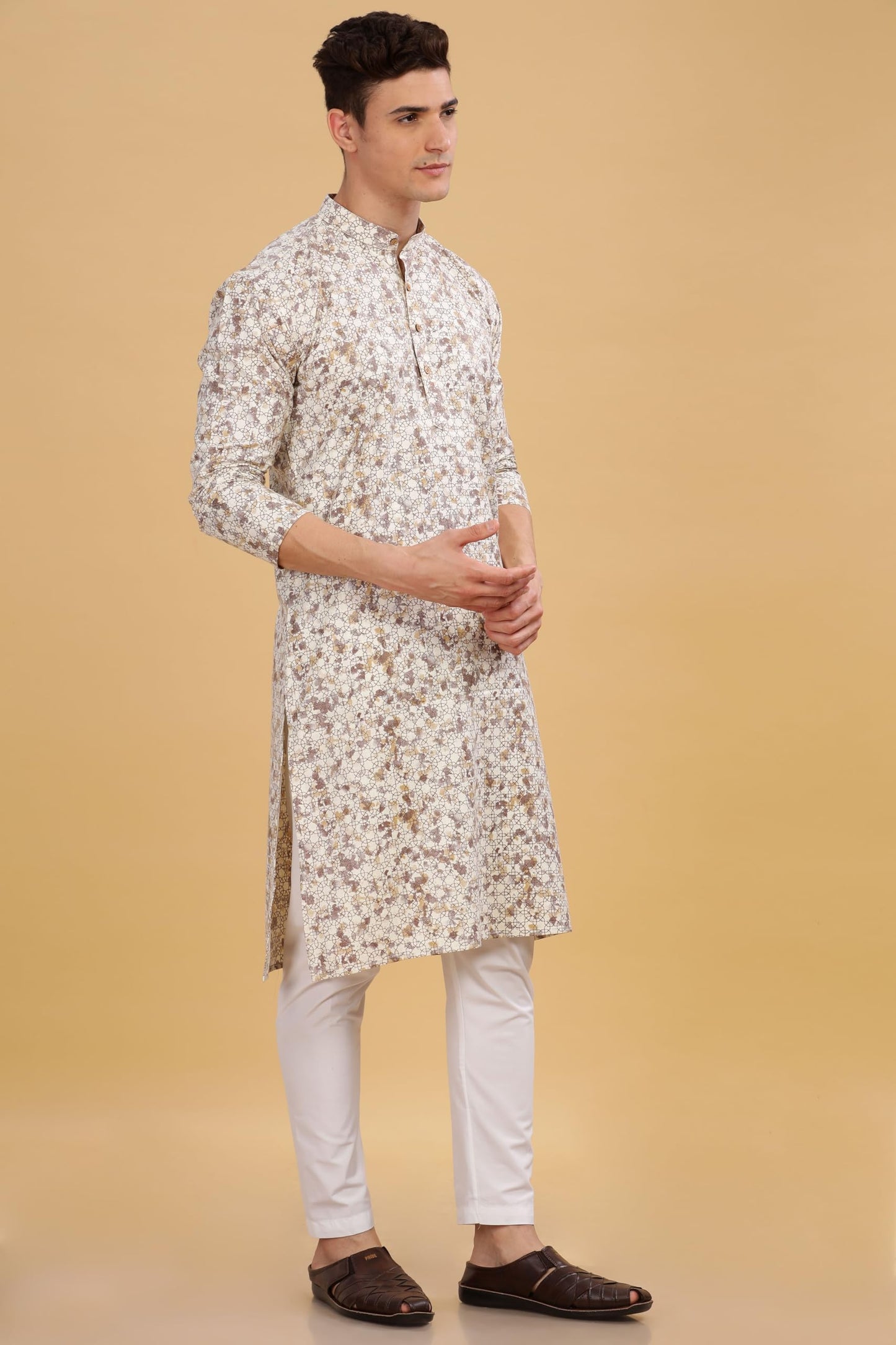 Be Active MenS Cotton Regular Kurta (C-399-4_Yellow