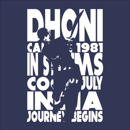 Uniplanet Store MenS Printed Regular Fit T-Shirt (Urt-Dhoni1981-Navyblue-018-P_Navy Blue