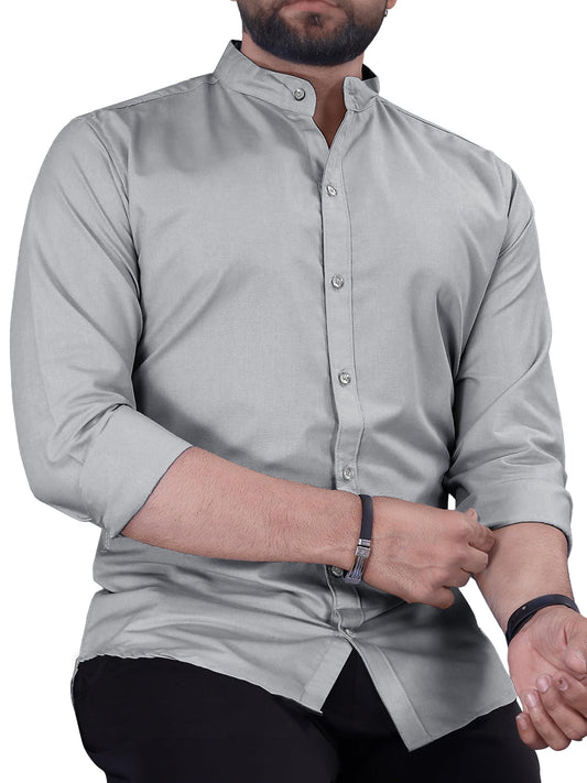 Noble Monk MenS Regular Fit Formal Shirt |Full Sleeve MenS Shirt Cement Grey