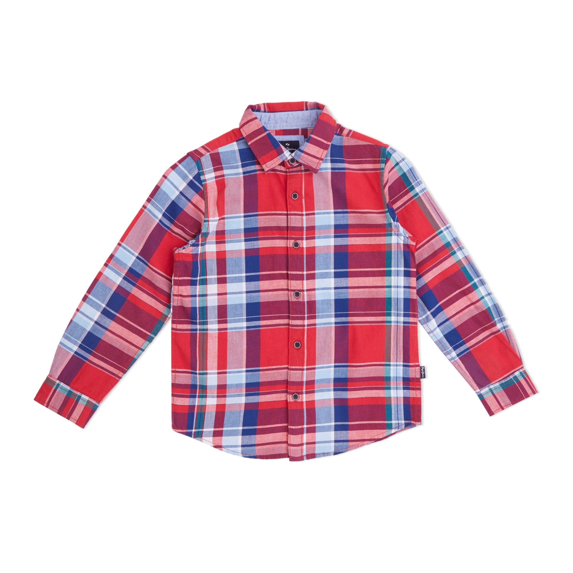 Pepe Jeans Habana Ls Jr Twill Yarn Dyed Checks Shirt, Red, 10