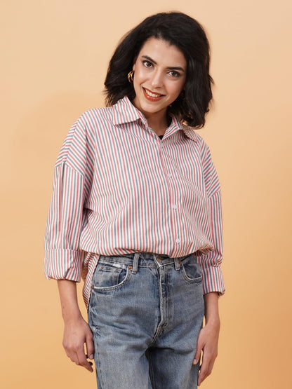 Kotty WomenS Relaxed Fit Spread Collar Casual Shirt