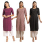 Pinkmint Women's Crepe Digital Print Straight Kurta [Pack of 3]
