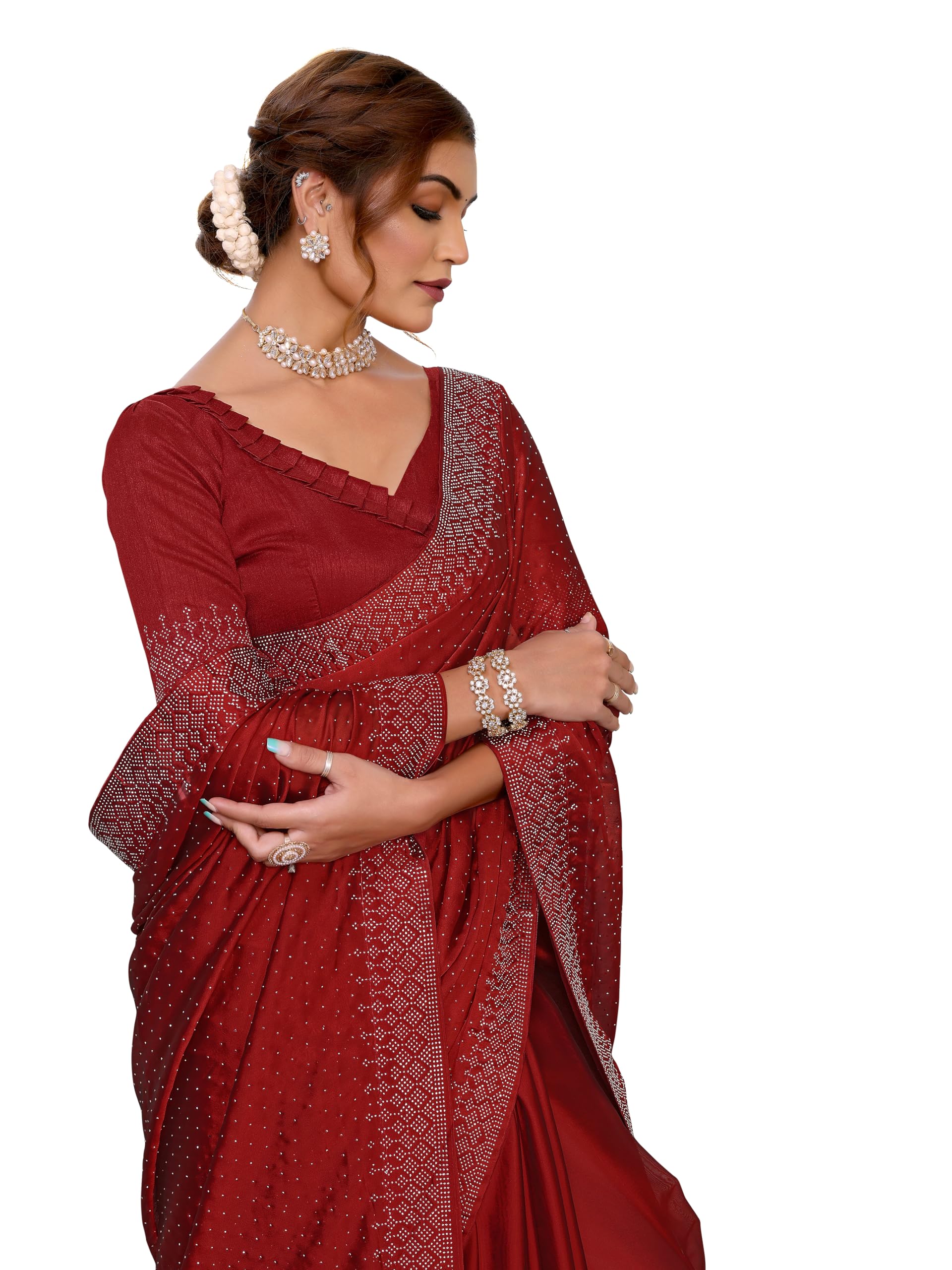 Yashika Womens Woven Chiffon Latest Black Rangoli Fabric Saree with Lace and Blouse Material (AZ-YS-P3-SWARNA-TANIKSHA-Parent-N