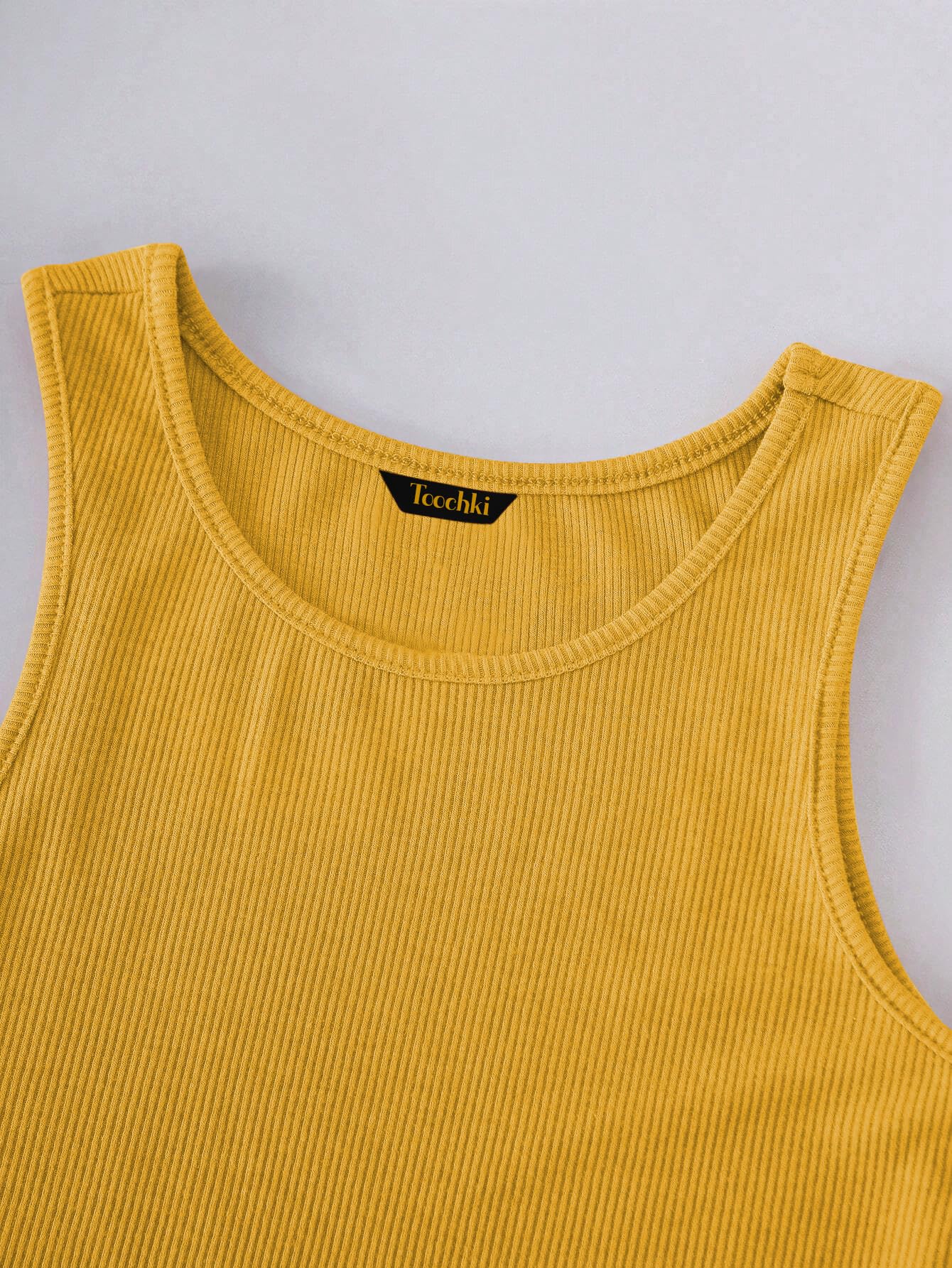 Toochki Tops for Woman | Spandex Top | Crop | Short | Western | for Jeans | Sleeveless | Stretchable | Mustard