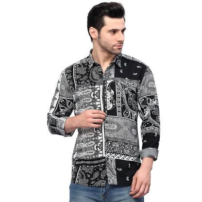 Rigo Rayon Printed Shirts for Men | Full Sleeves Hawaiian Regular Fit Mens Shirt | Casual Shirt | Beach | Party | Outing Wear S