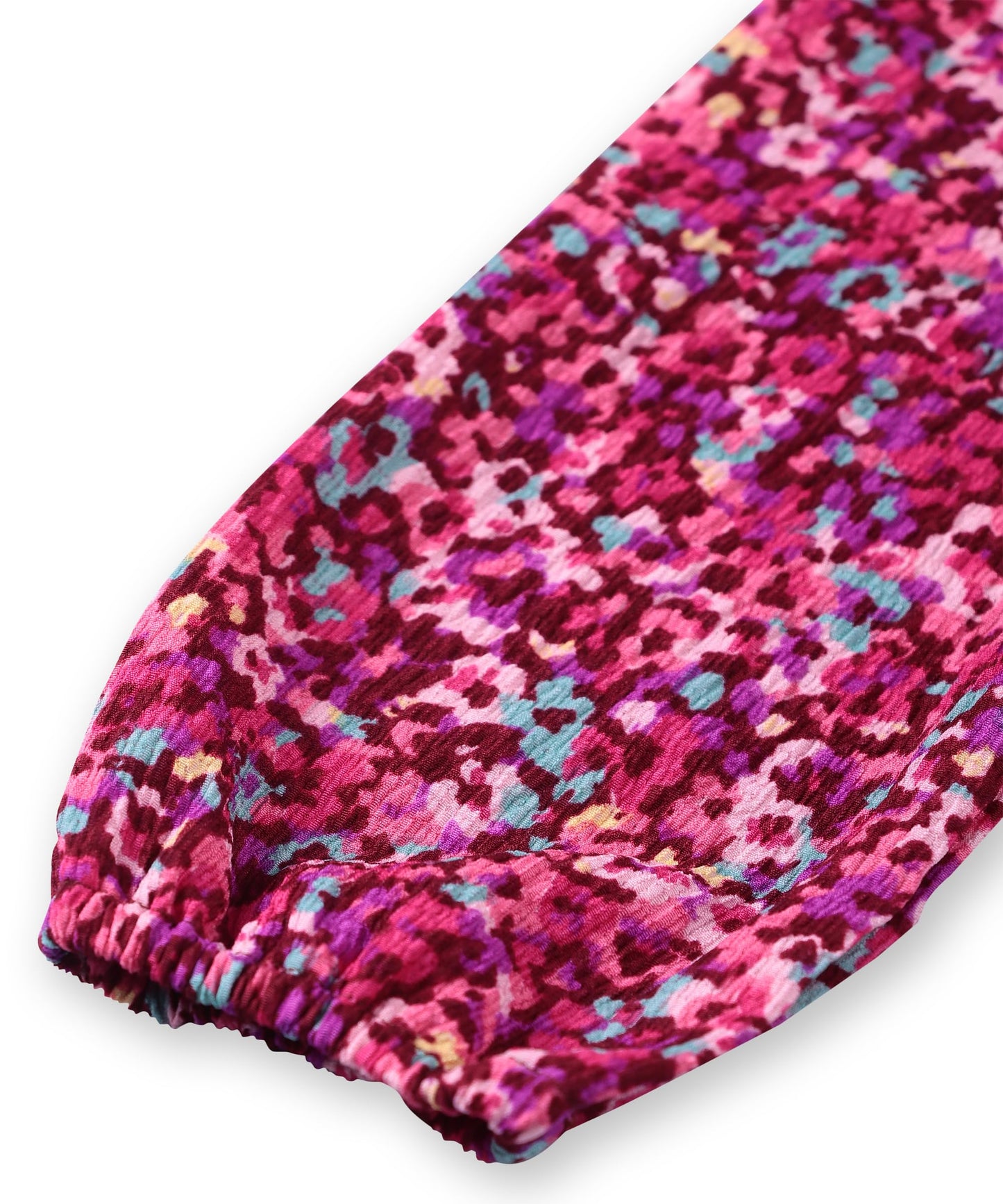 Beebay Kids Girls Abstract Print Ruffle Dress Maroon