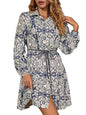 Shasmi Girls & Womens Black Printed Belted Shirt Dress  Long Sleeve Vacation Outfit | Boho Beach Style | Stylish Casual & Part