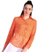 POPWINGS Printed Full-Sleeves Regular-Fit Polyester Printed Shirt for Women Stylish Western Casual Wear