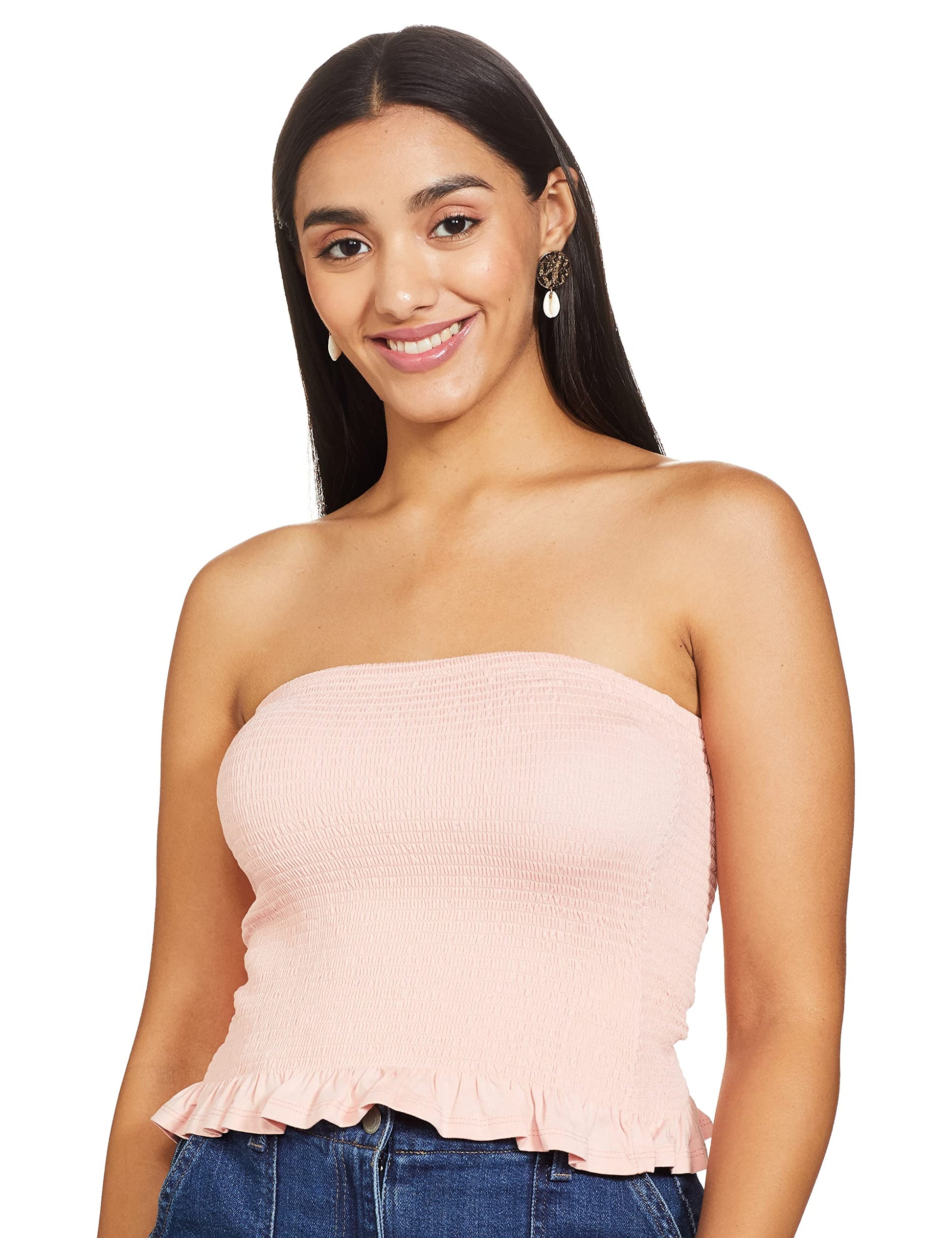 Vero Moda Women Regular Fit T-Shirt(156217402_Coral Cloud_Xl)