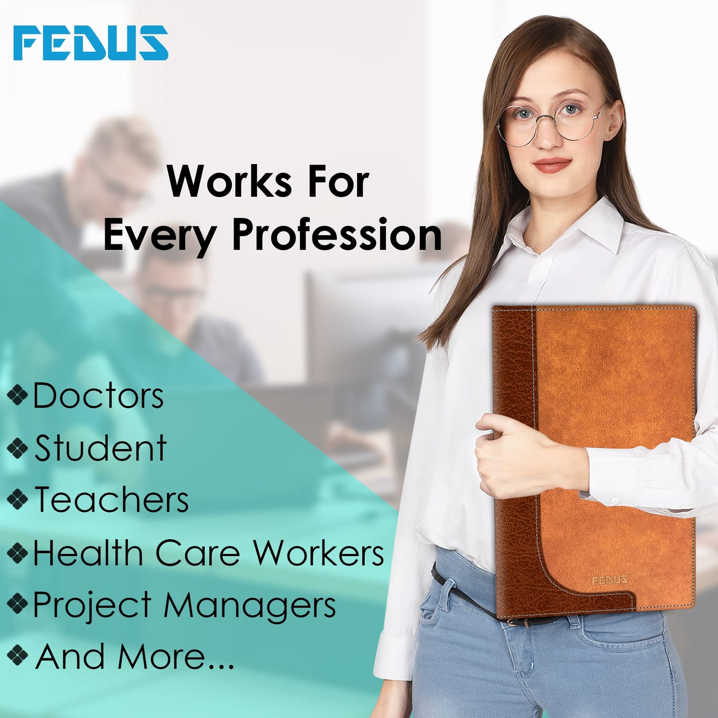 Fedus Document File Folder For Certificates, Leatherette Multipurpose Professional Folder File For Documents, Documents Holder,
