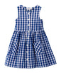 Y/d check  button through dress Blue