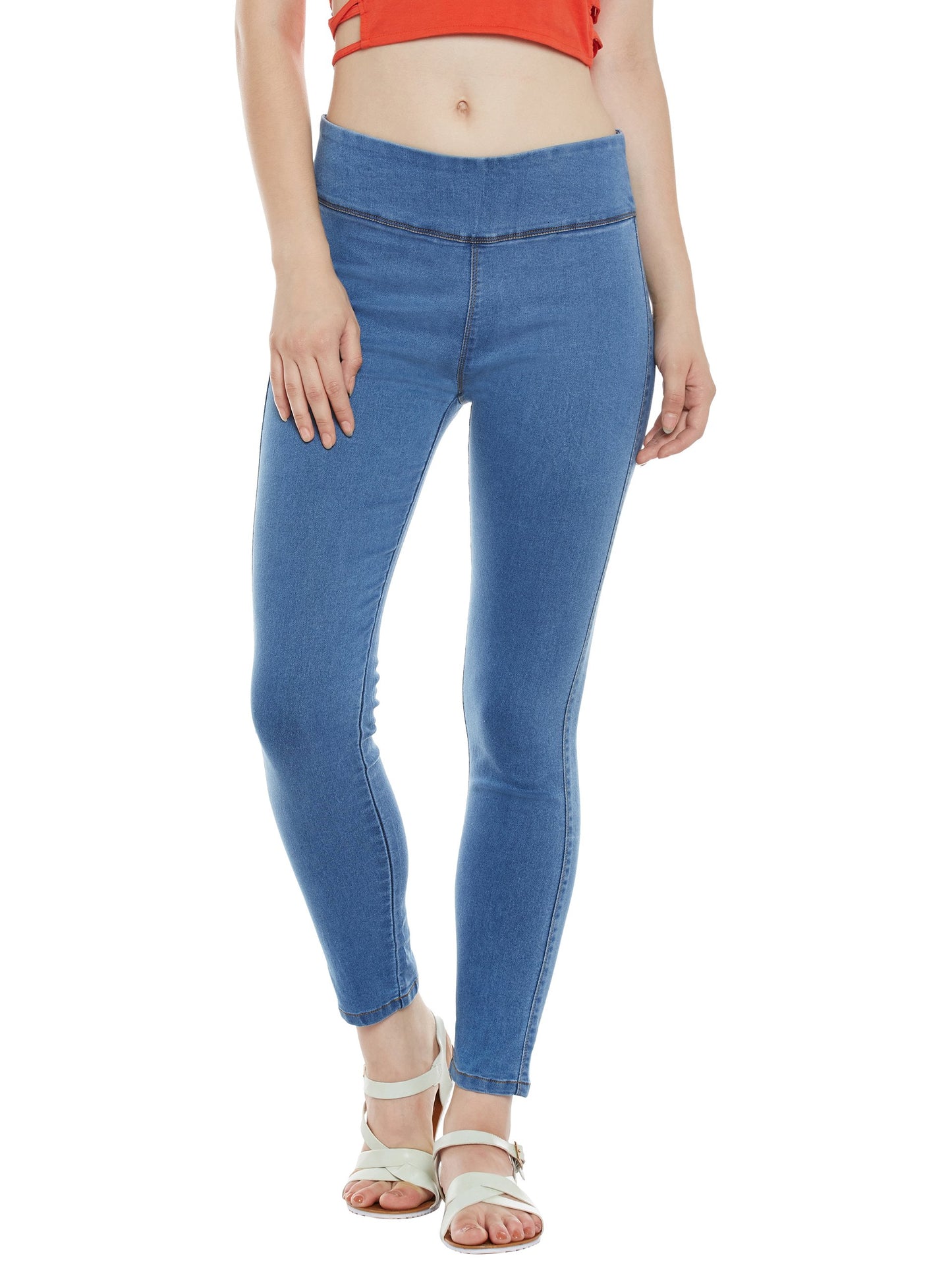 Miss Chase Womens Denim Blue Skinny Jeggings(MCAW17DEN01-02-115-26,Blue,26)