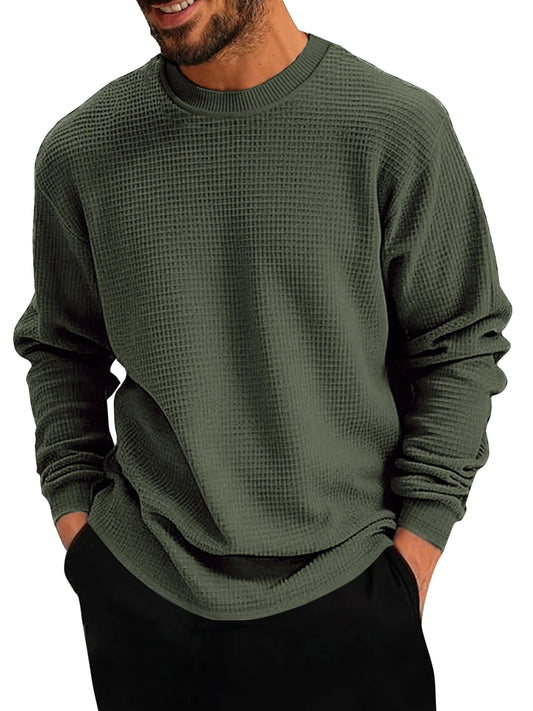 Noble Monk MenS Round Neck T Shirt |Full Sleeves |Solid Pattern | Casual T-Shirt For Men Military Green