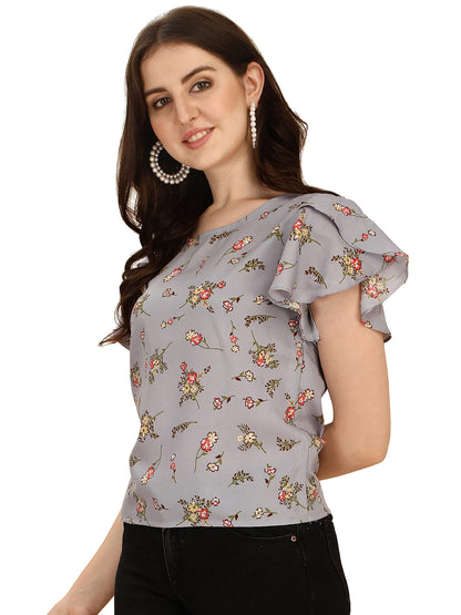 OOMPH! Off Shoulder Tops for Women, Grey - mt358
