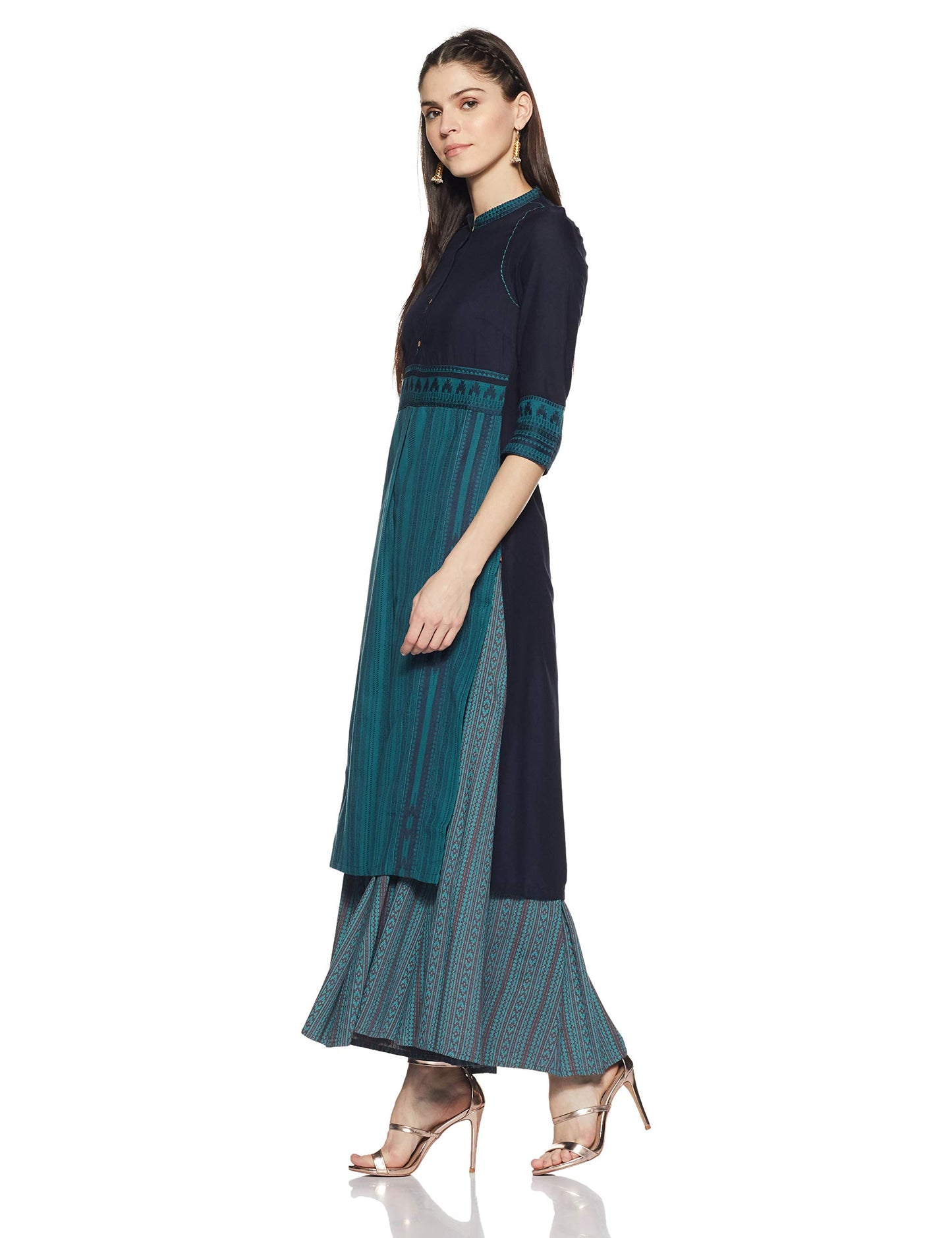 W for Woman Women's Cotton Straight Fit Solid Straight Kurta
