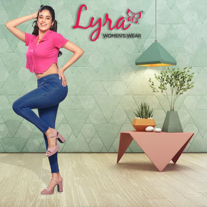 Lyra WomenS Solid Mid Rise | Rich Cotton Knitted Fabric | Regular Length | Pack Of 1 Medium Blue