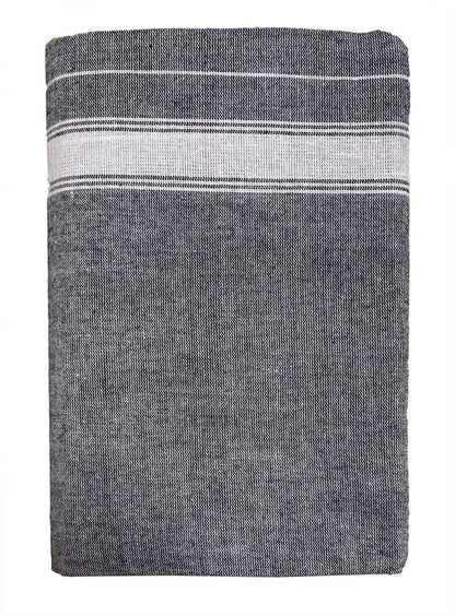 PRAKASAM COTTON Mens Single (1.28 X 2.00 mtrs) Colour Thalapathi Border Dhoti/fine quality Single Dhoti (Ash)