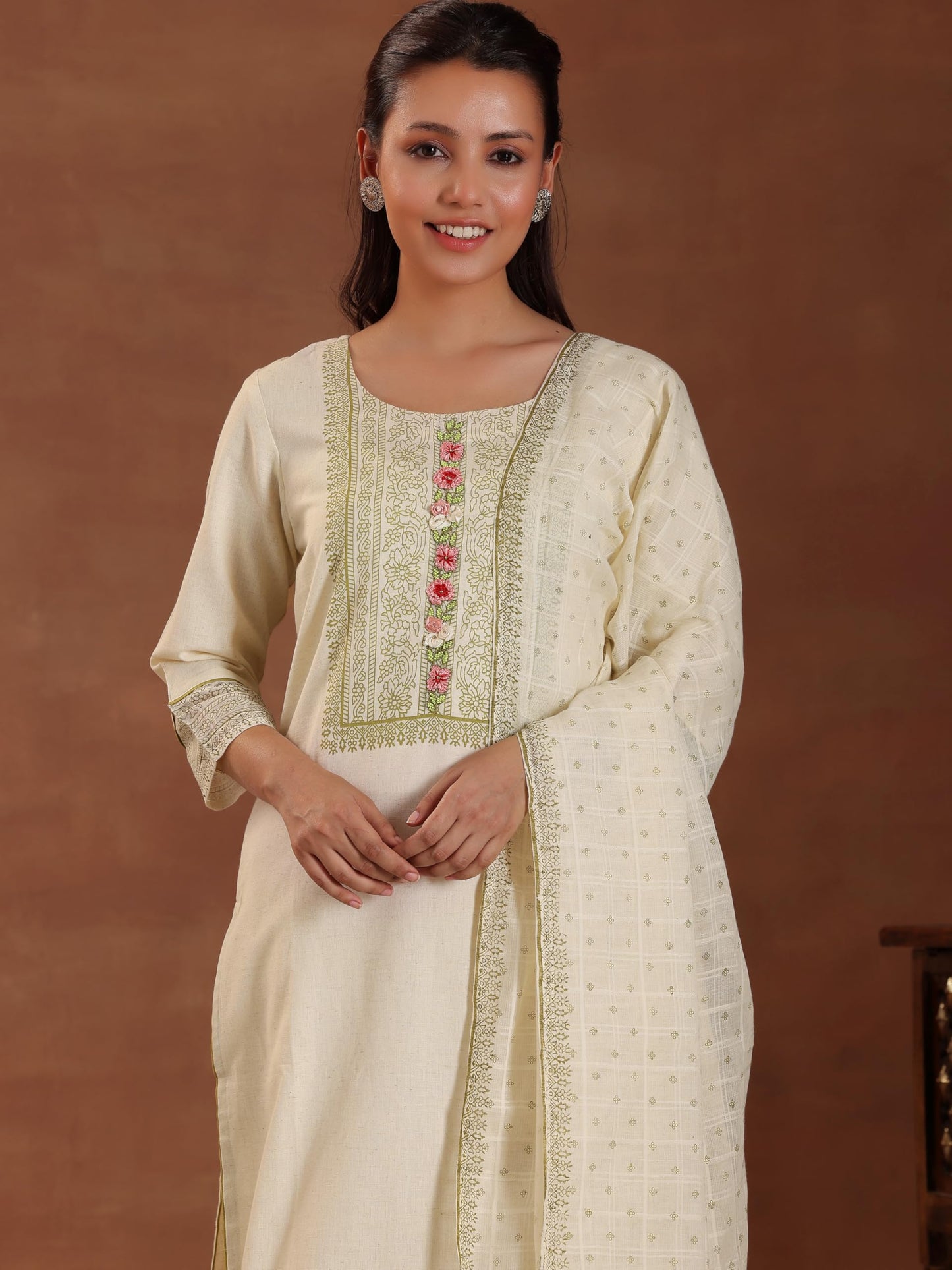Libas WomenS Pure Cotton Kurta Sets (27518_Off White