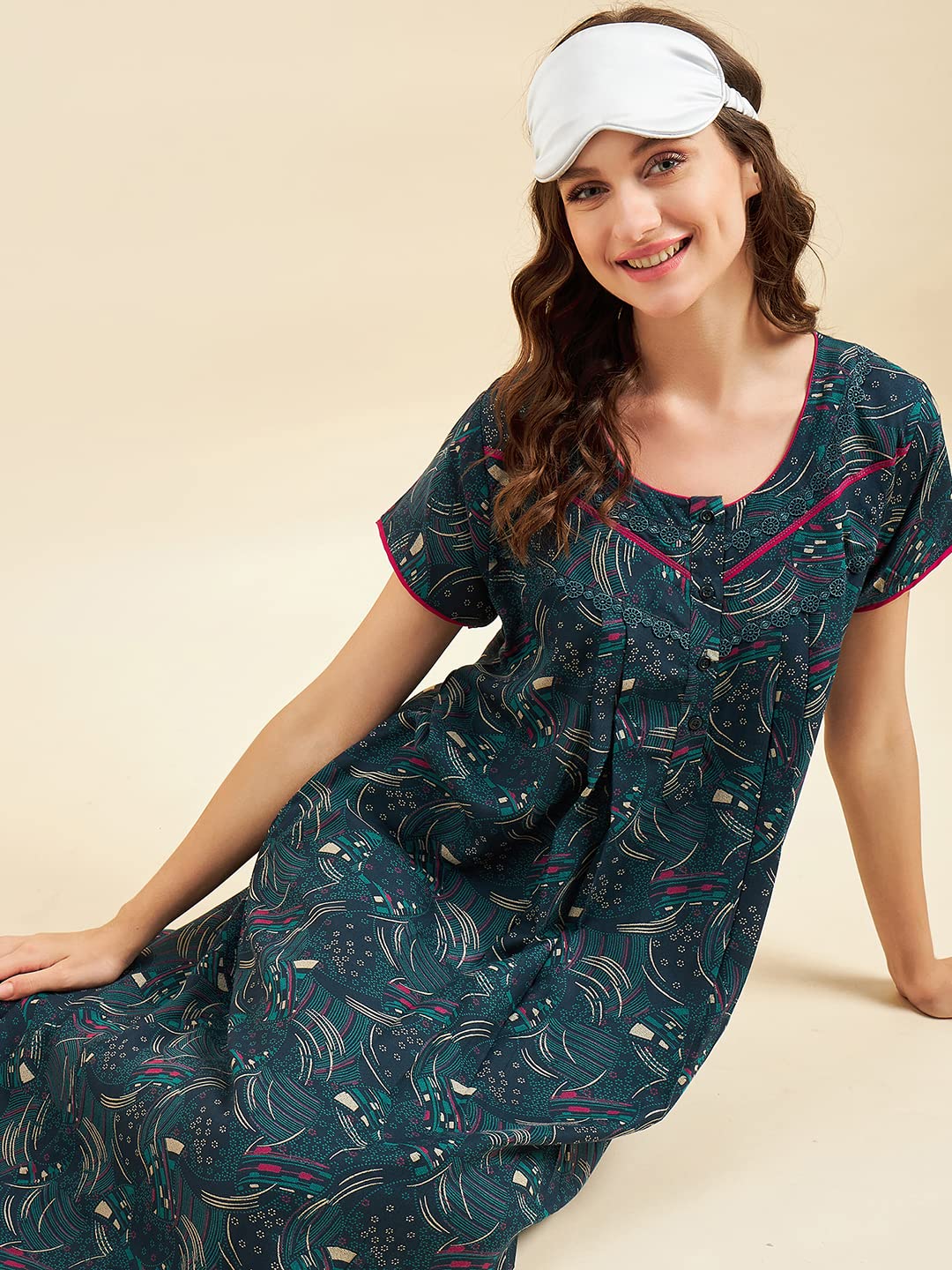 Sweet Dreams Women Printed Night Dress