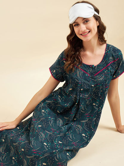 Sweet Dreams Women Printed Night Dress