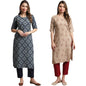 Tee Projekt Printed Crepe Kurti & Pant Set For Women Festival Wear For Women