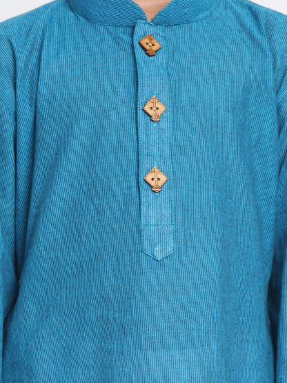 Jbn Creation Boys Pure Cotton Azure And White Kurta Pyjama Set - Ethnic Elegance For Festivals | Comfortable Traditional Pure So
