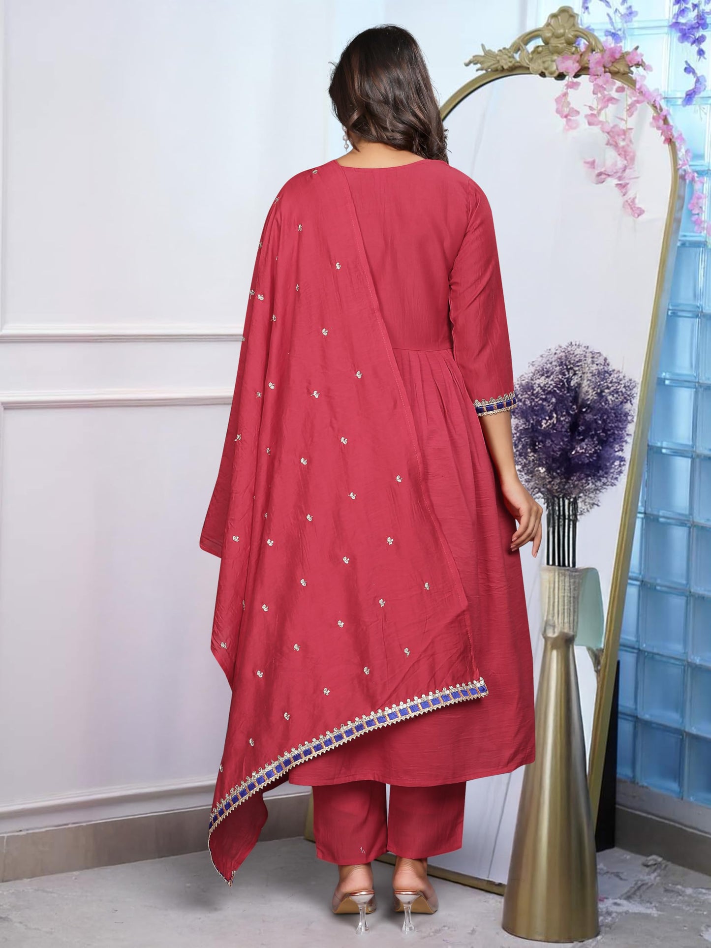 Fashion Basket Chinnon Embroidered Kurta Set for Women