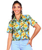 POPWINGS Ethnic Printed Cotton Half Sleeves Regular Fit Crop Shirts for Women Stylish Western Casual Wear