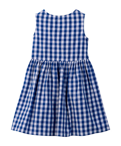 Beebay Kids Girls Y/d Check Button Through Dress Blue