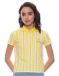 Pepe Jeans WomenS Striped Regular Fit T-Shirt (Pl540054_Yellow Medium)